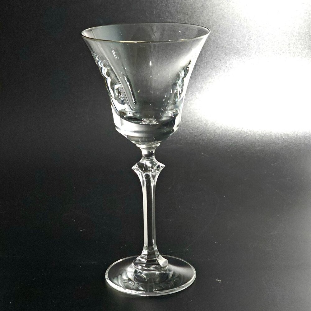 Spiegelau Flaired Bowl Wine Glass 7.5" sculpted stem fine crystal Art Nouveau